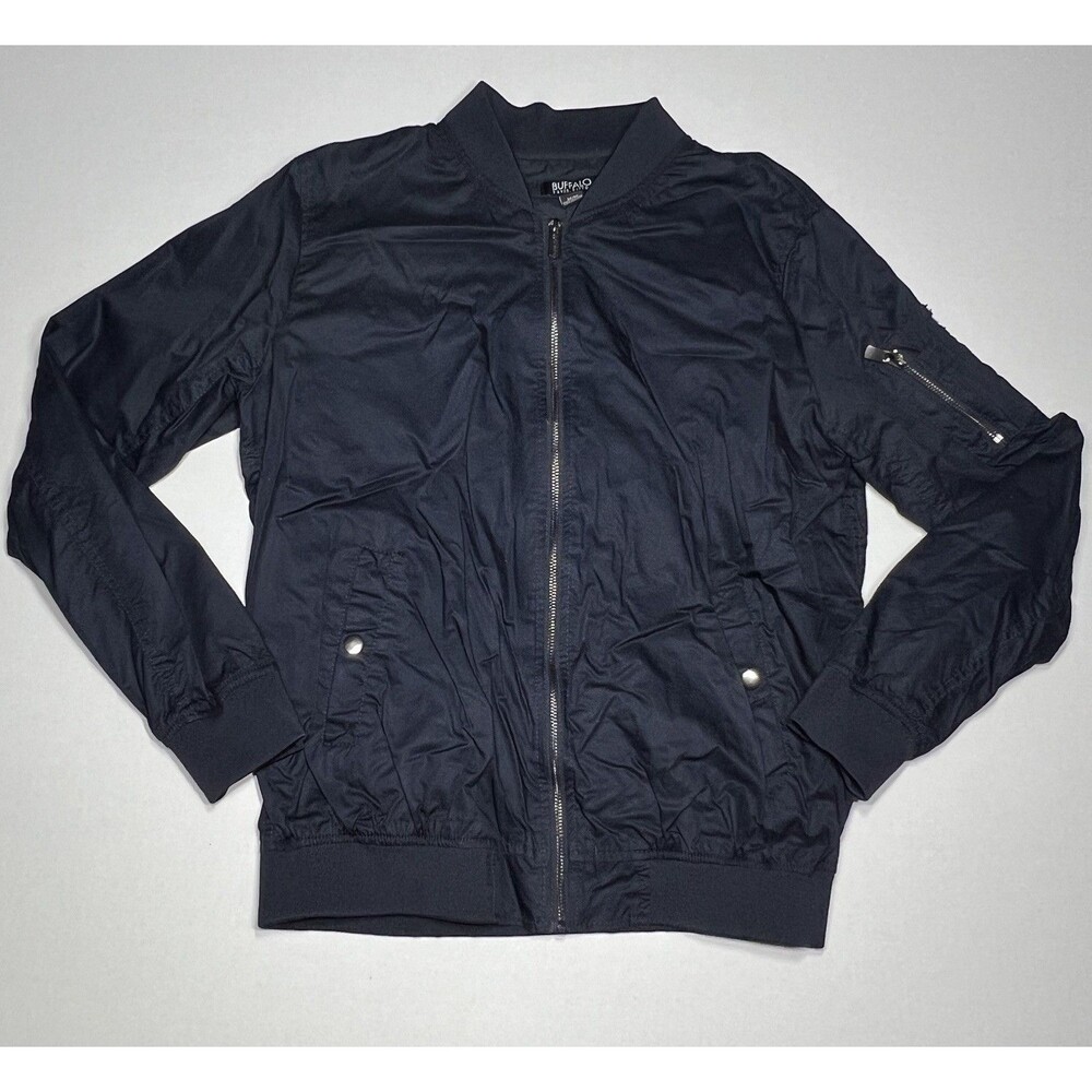Vintage Buffalo David Bitton Full Zip Hiking Bomber Jacket Navy Blue Size M